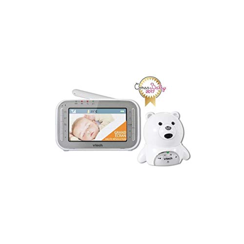 VTech – Babyphone Vidéo XL Ourson – Babyphone vidéo grand écran – Camera HD – Ecoute...